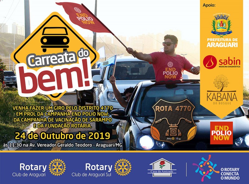 Prefeitura de Araguari e Rotary Clubes incentivam a comunidade para a necessidade da vacinação