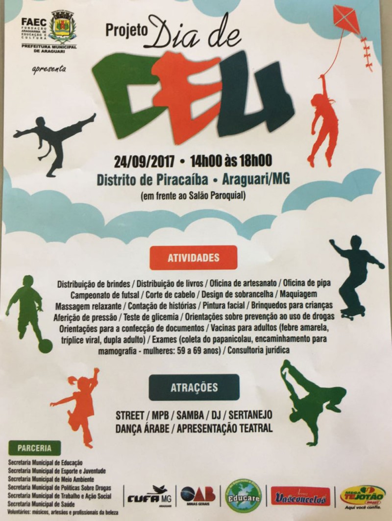 Projeto “DIA DE CEU” em Piracaíba