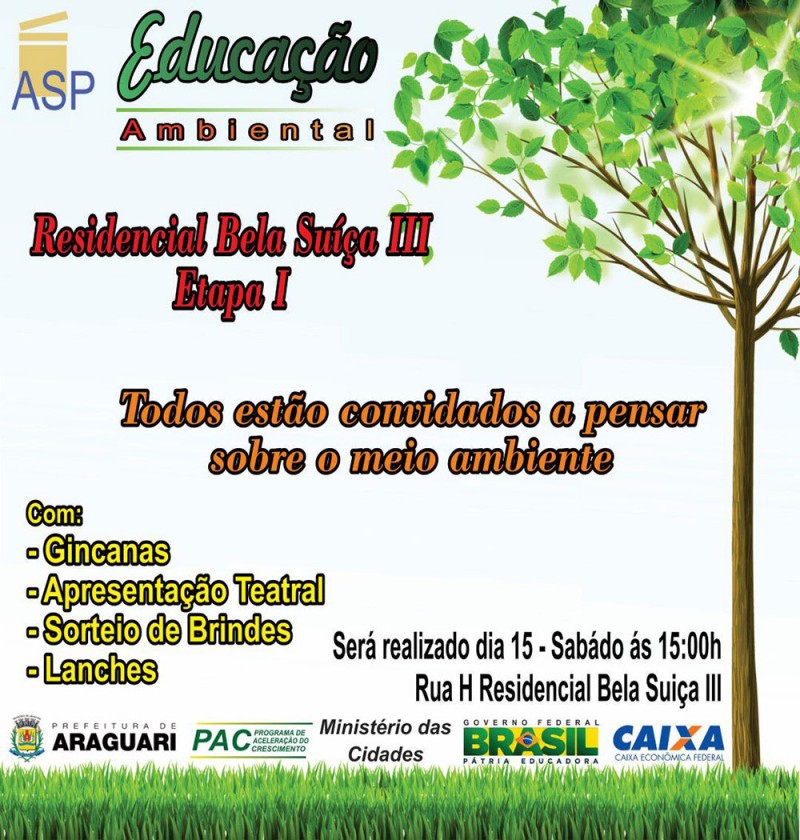 Bela Suíça III terá ação em Educação Ambiental nesse final de semana