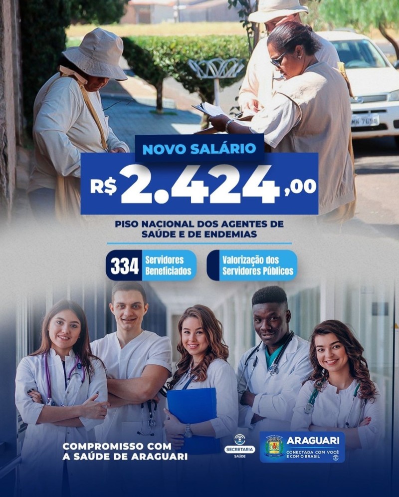 Agentes de Saúde passam a receber o Piso Nacional em Araguari