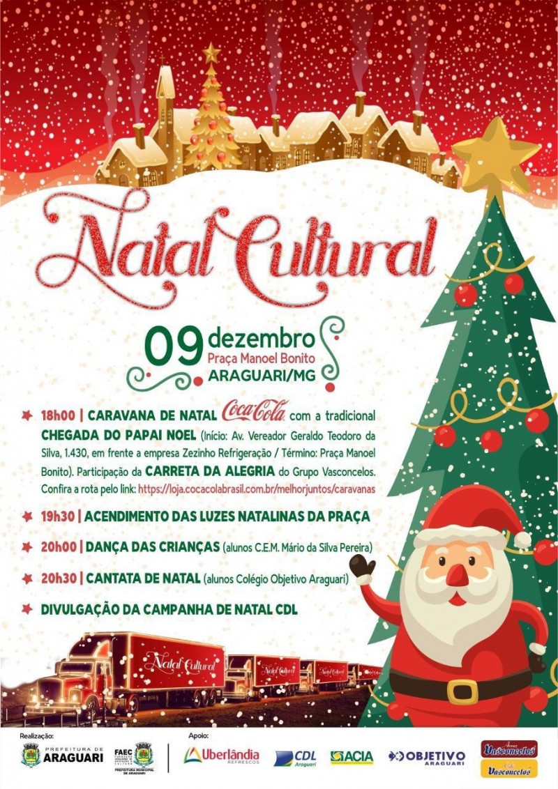 “NATAL CULTURAL” DÁ INÍCIO ÀS ATIVIDADES NATALINAS EM ARAGUARI
