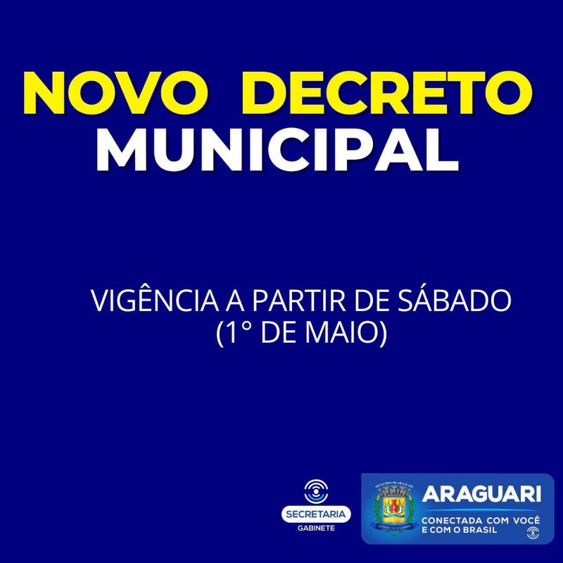 ARAGUARI seguirá onda amarela e com restrições na venda de bebida alcóolica