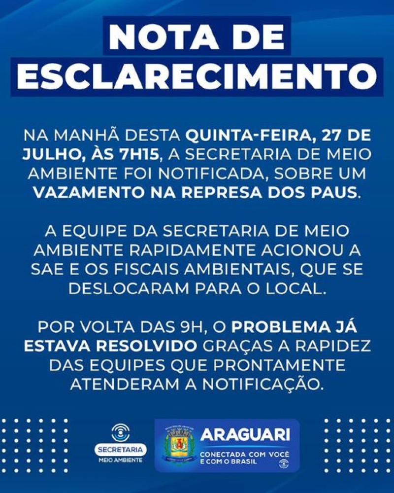NOTA DE ESCLARECIMENTO