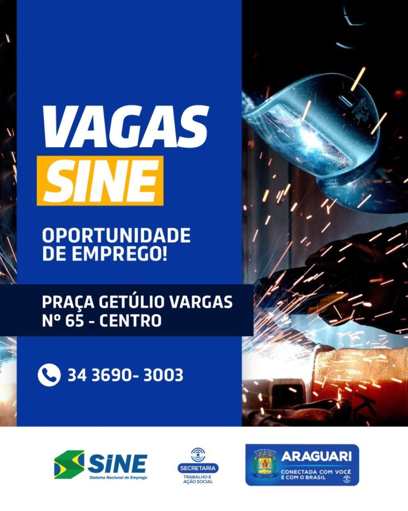 Vagas SINE Araguari-23/08/2022