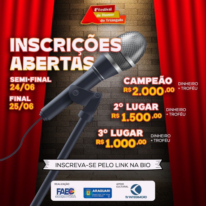4º Festival do Humor do Triângulo Mineiro será realizado neste mês em Araguari
