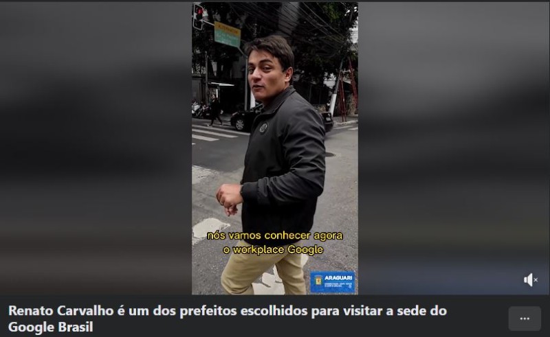 Renato Carvalho é um dos prefeitos escolhidos para visitar a sede do Google Brasil