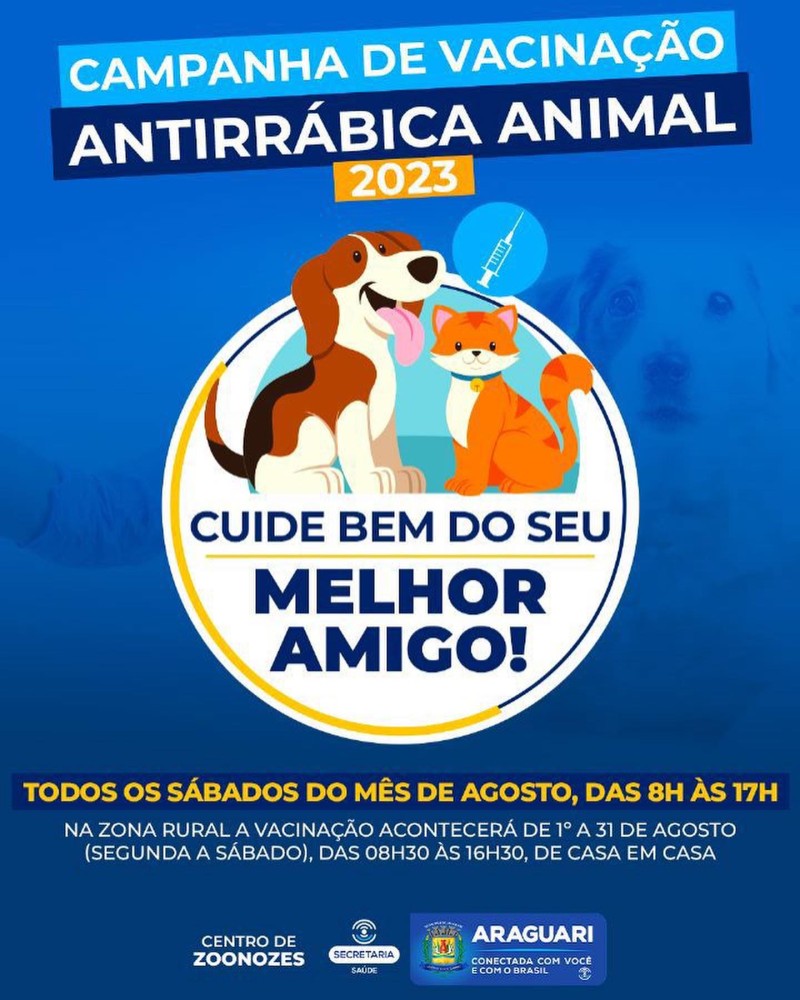 Agosto: mês da Campanha de Vacinação Antirrábica