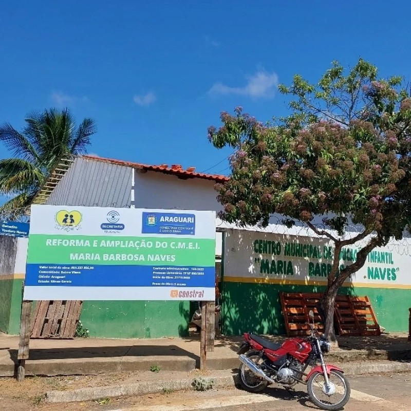 Educação de Araguari em Movimento: A prefeitura de Araguari, através da secretaria de Educação, está ampliando o CMEI Maria Barbosa  Naves, no bairro Vieno.