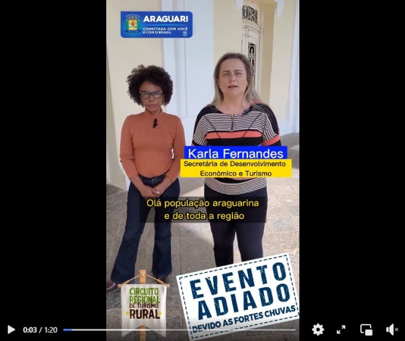 Por segurança 2º Circuito Regional de Turismo Rural e Bora pra Trilha são adiados