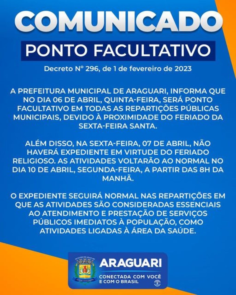 Prefeitura de Araguari: Comunicado