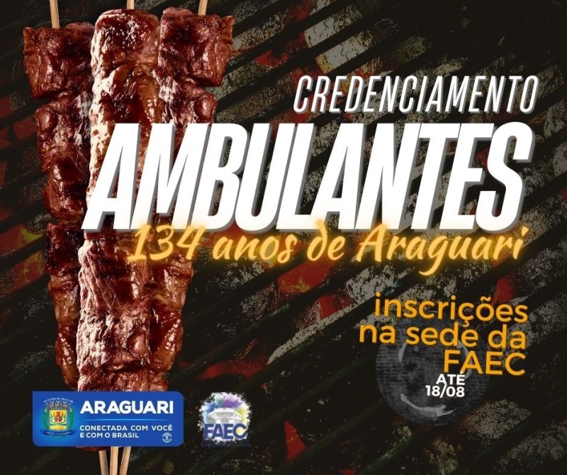 Prefeitura de Araguari abre credenciamento para vendedores ambulantes