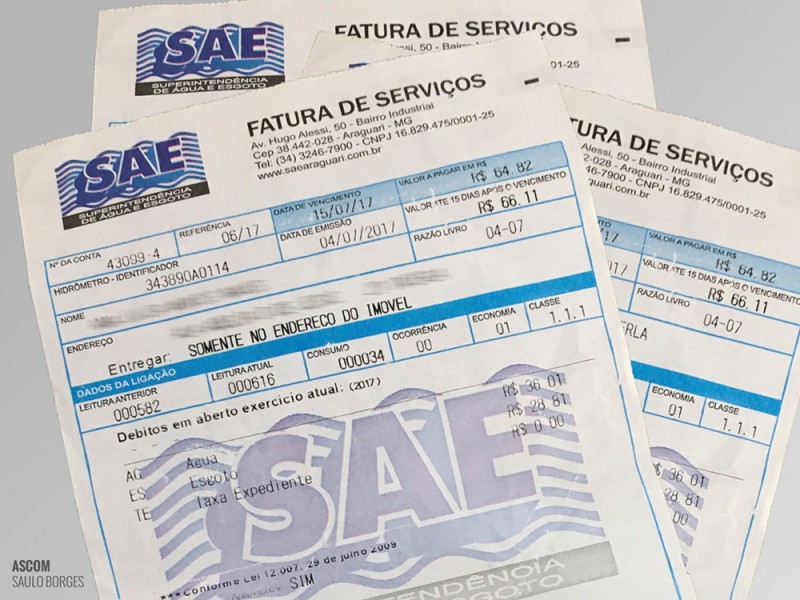 SAE explica sobre os novos valores das contas de água