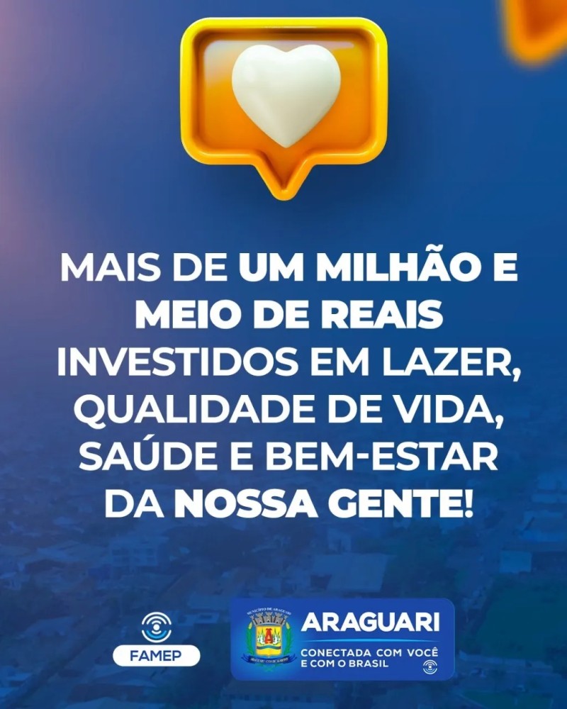 Mais de Um Milhão e Meio de Reais investidos em lazer!