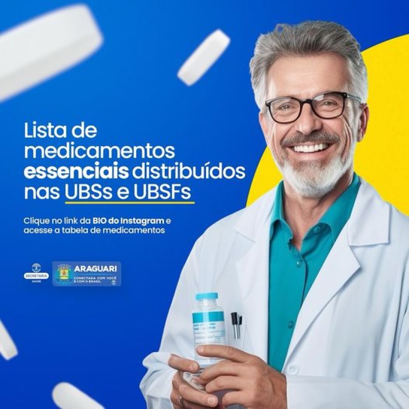 Você sabia que os medicamentos disponibilizados na Farmácia Municipal também são encontrados nas unidades de saúde?