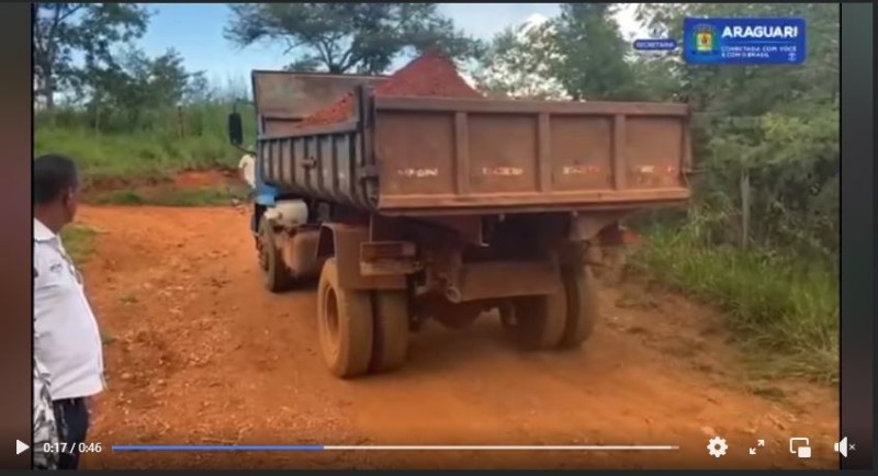 A prefeitura de Araguari segue com os trabalhos na Zona Rural