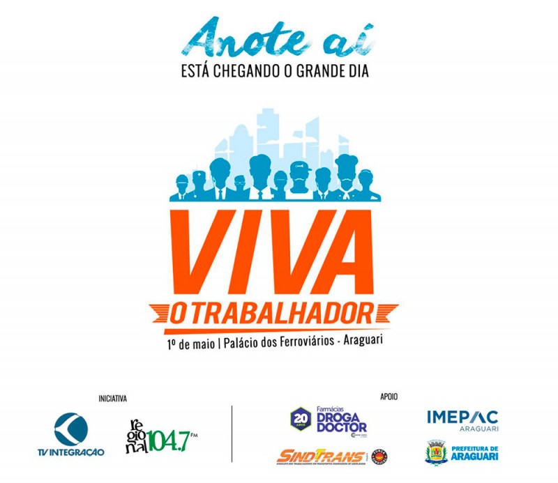 Festa do Trabalhador no dia 1º de maio terá programação especial