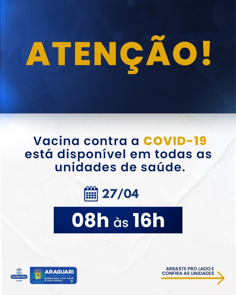 Vacinação COVID-19 – 27 de abril