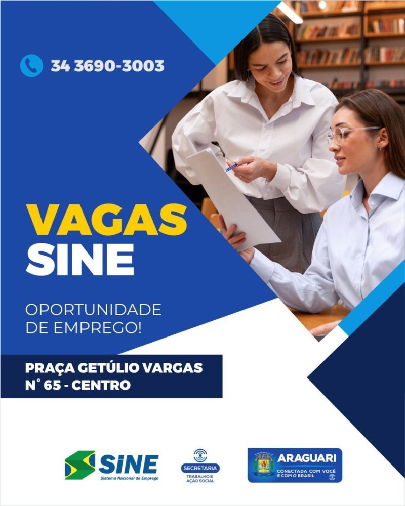 Vagas SINE Araguari-09/06/2022