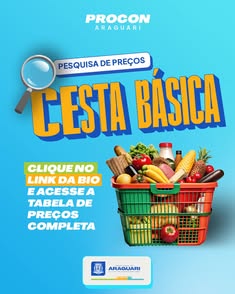 Prefeitura de Araguari divulga pesquisa de preços da Cesta Básica. Confira os valores entre os dias 7 e 10 de abril de 2025. Acesse as tabelas completas: [link].