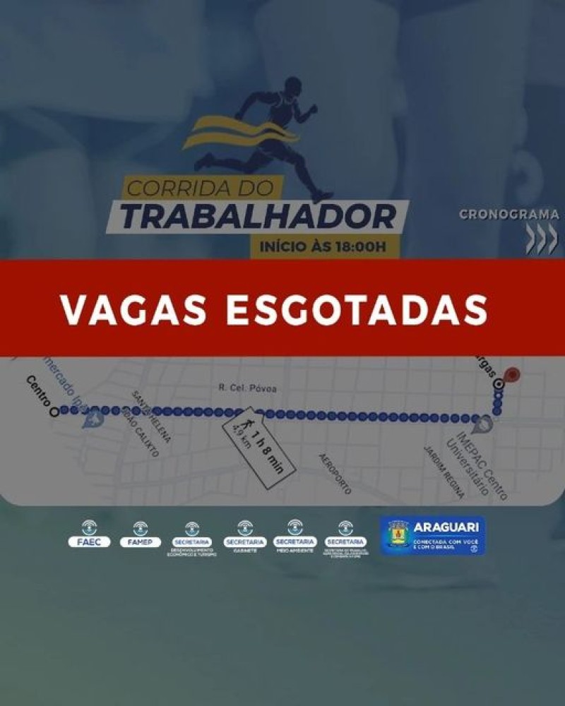 VAGAS ESGOTADAS!