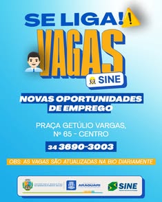 Vagas de emprego disponíveis no Sine Araguari: Ajudante de Obras, Auxiliar Administrativo, Eletricista, Costureira, Operador de Empilhadeira, entre outros. Salários variados e exigências específicas. Compareça ao Sine com documentos em mãos. Mais informaç