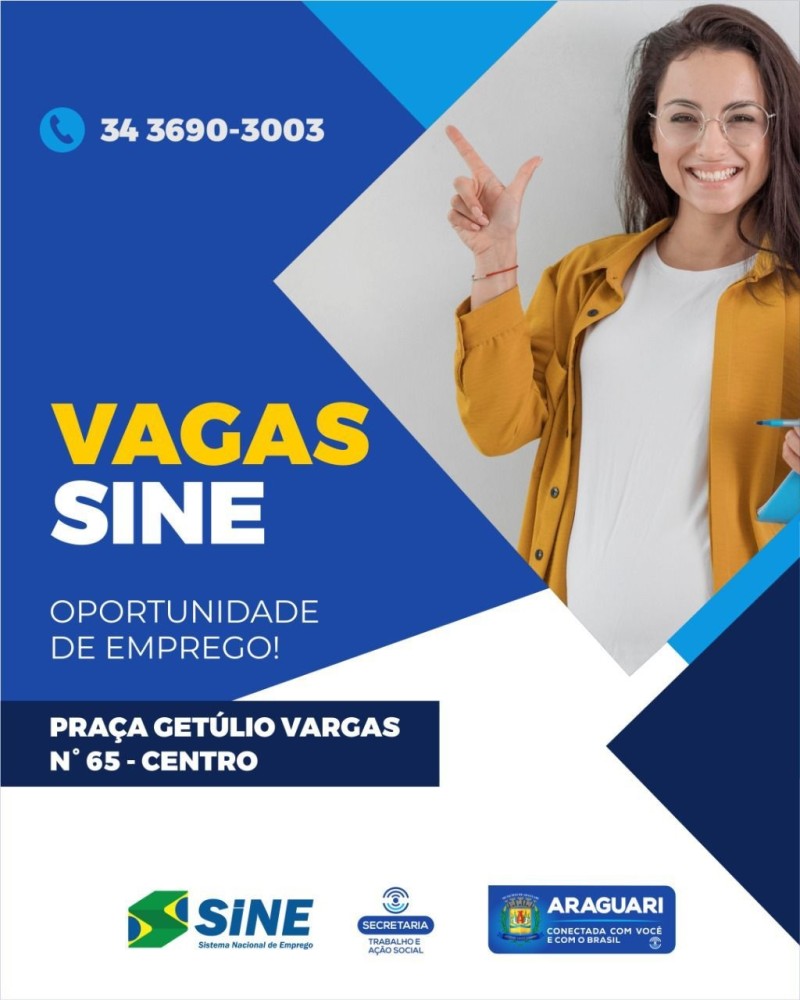 Vagas SINE Araguari-10/05/2022