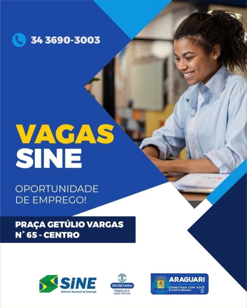 Vagas SINE Araguari-12/07/2022