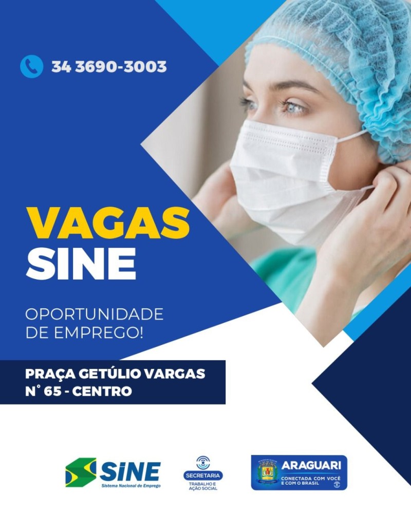 Vagas SINE Araguari-01/04/2022