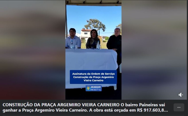 CONSTRUÇÃO DA PRAÇA ARGEMIRO VIEIRA CARNEIRO