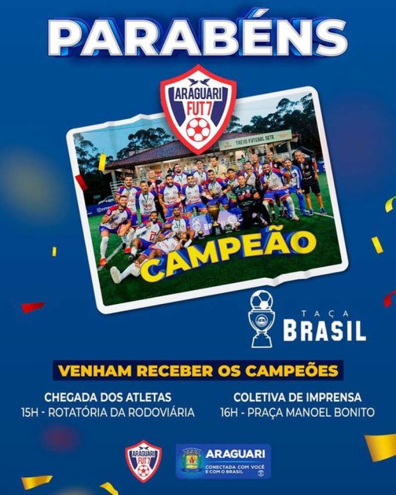 A prefeitura de Araguari convida a todos para a chegada dos atletas, no dia 12 de Junho (segunda-feira), na rotatória da Rodoviária, às 15h. Após a chegada dos atletas, acontecerá a coletiva de imprensa, na praça Manoel Bonito, às 16h. Prefeitura de Aragu