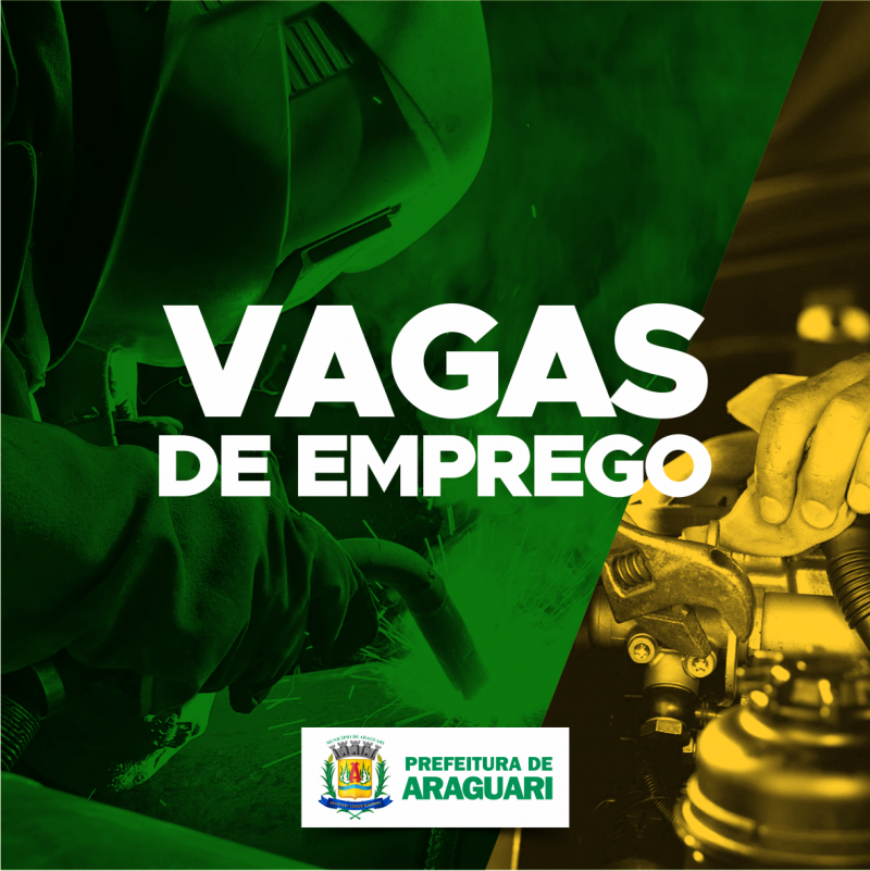 A SECRETARIA DE GABINETE DE ARAGUARI INFORMA AS VAGAS DE EMPREGOS E SERVIÇOS DO SINE DE ARAGUARI.