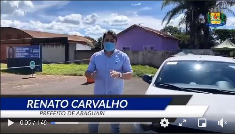 VACINAÇÃO em Araguari, neste sábado (27), somente em drive-thru (de carro), para garantir a segurança dos idosos e para conseguir avançar até os 70 anos. 