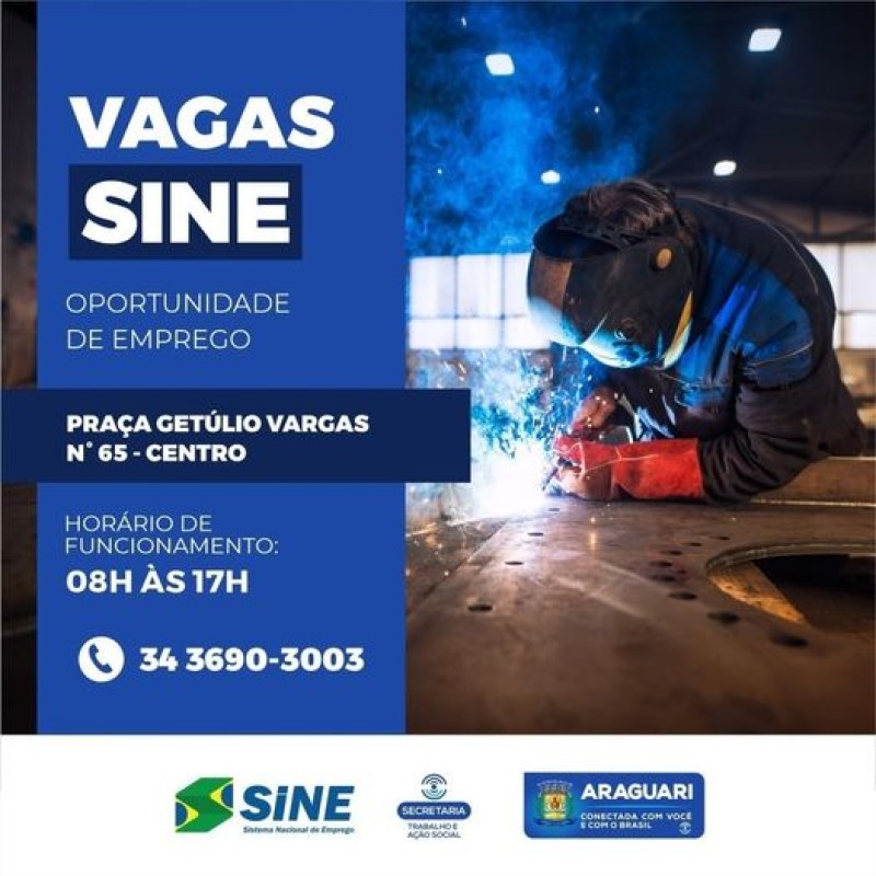 Vagas SINE Araguari-11/10/2022