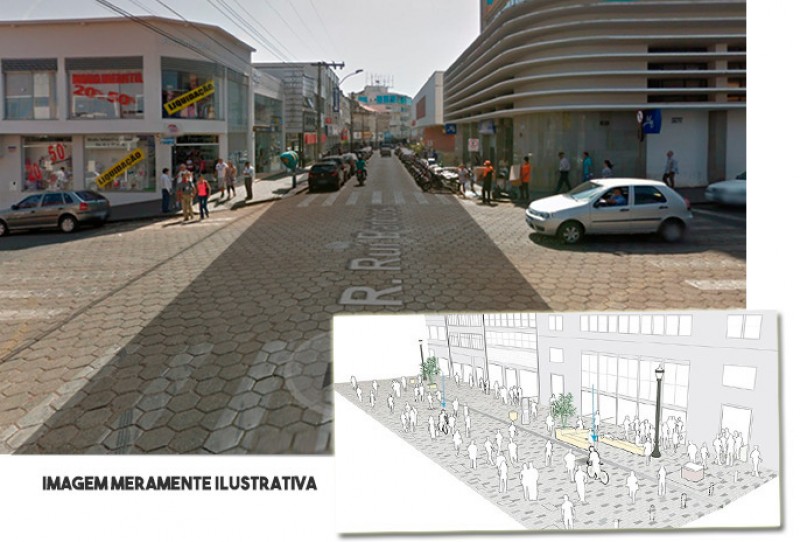 Prefeitura de Araguari realizará teste de viabilidade de calçadão na Rua Rui Barbosa, amanhã (23).