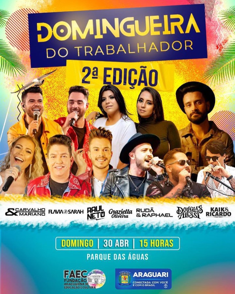 Prefeitura de Araguari anuncia o cronograma das atrações que irá abrilhantar a nossa festa. Esperamos vocês!