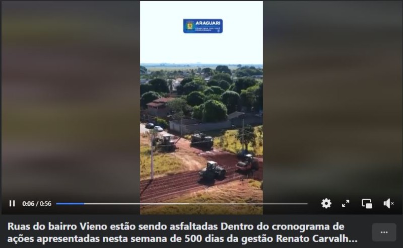 Ruas do bairro Vieno estão sendo asfaltadas