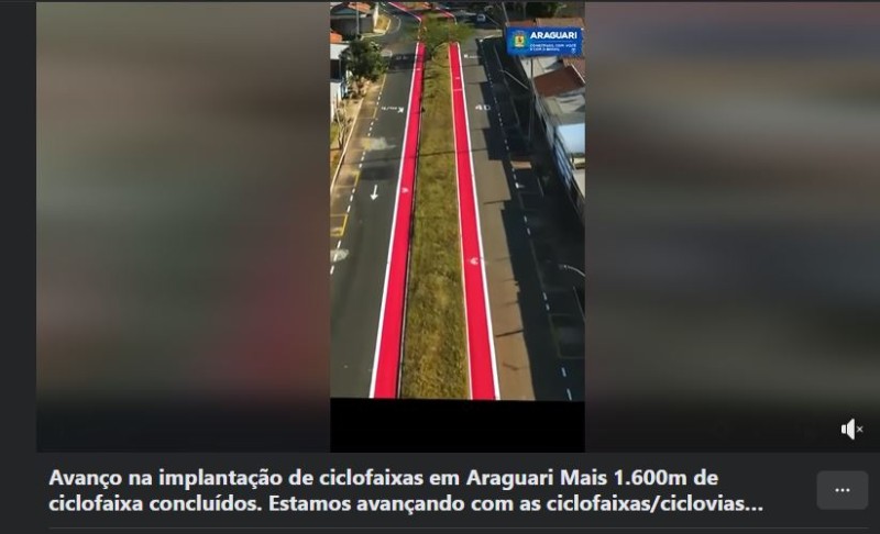 Avanço na implantação de ciclofaixas em Araguari