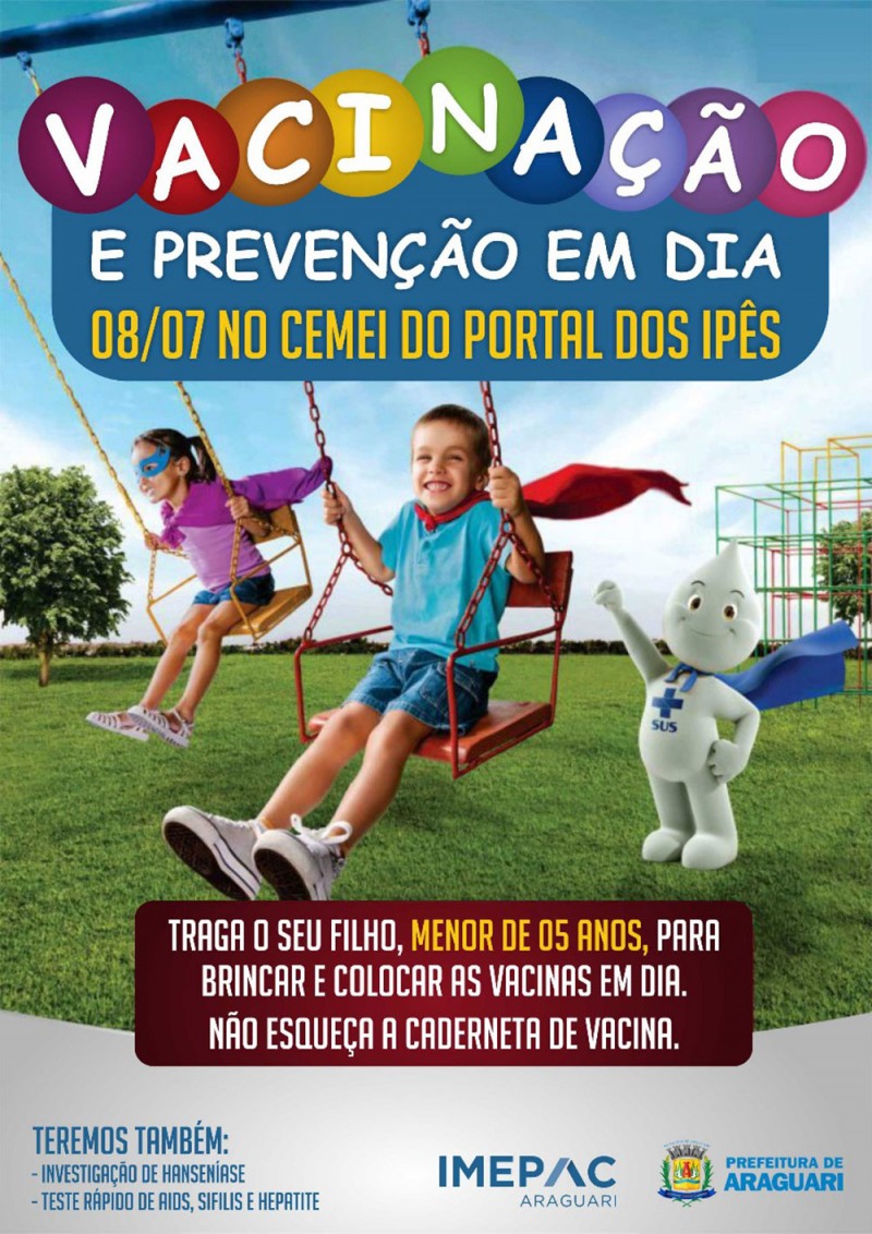 2ª Campanha de Vacinação e Prevenção acontece amanhã no Portal dos Ipês
