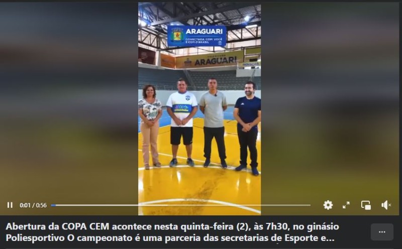 Abertura da COPA CEM acontece nesta quinta-feira (2), às 7h30, no ginásio Poliesportivo