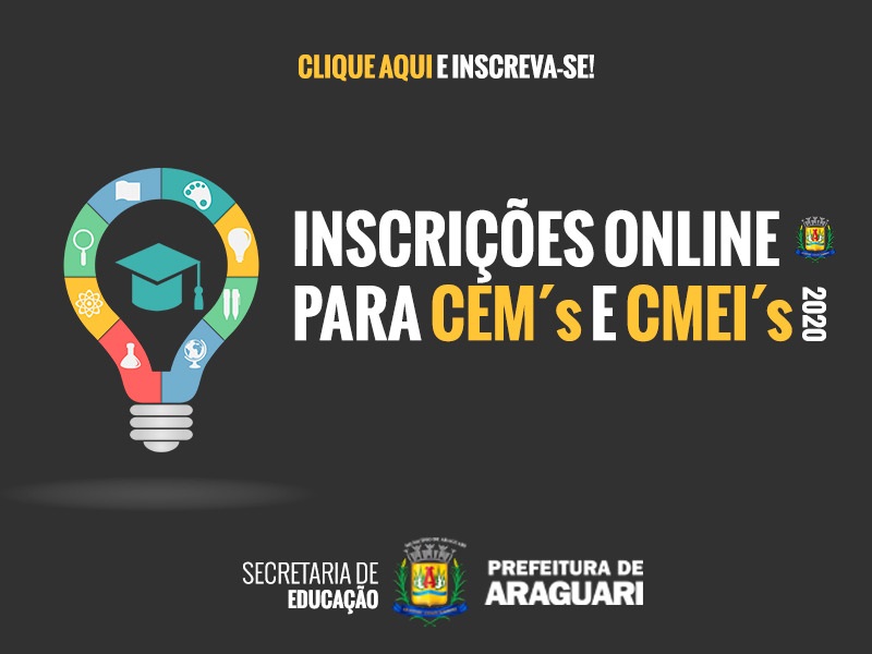 Prefeitura de Araguari abre inscrições on line para cadastro de vagas no sistema educacional municipal