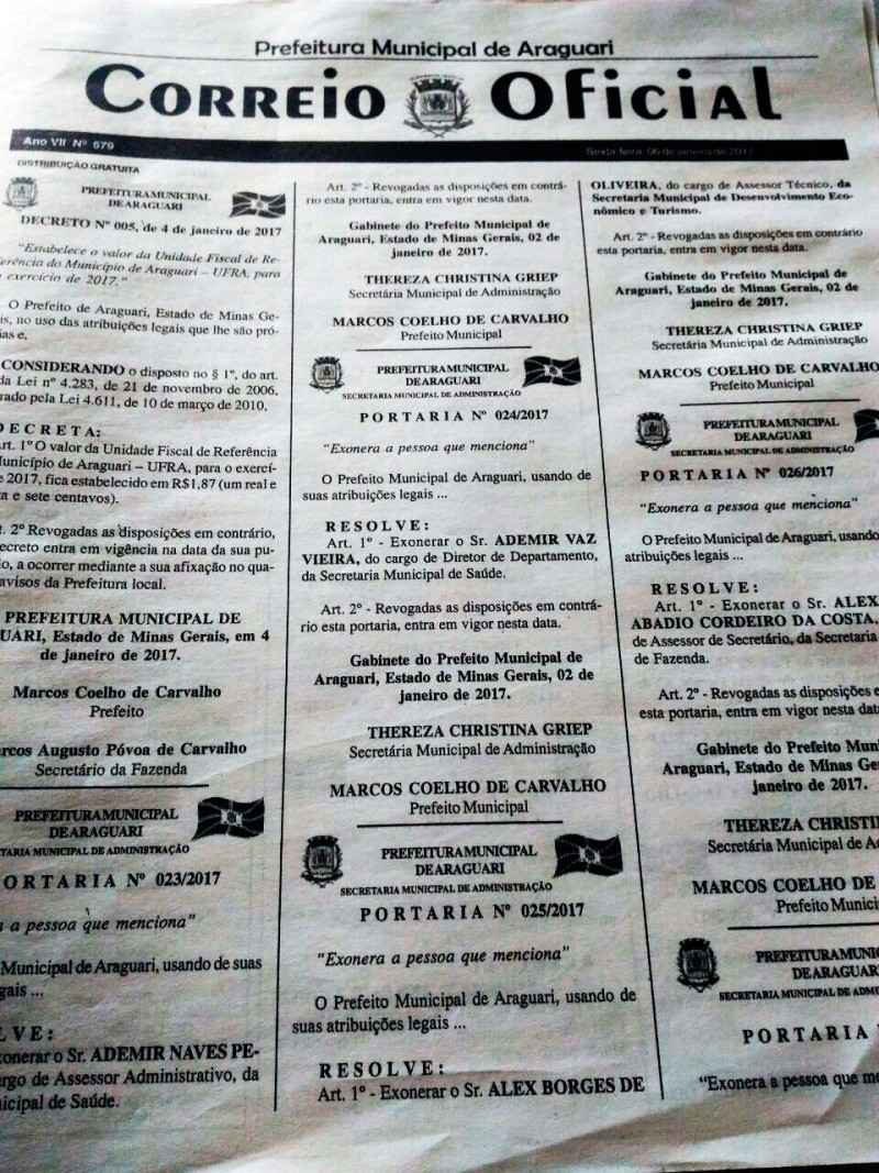 Correio Oficial de Araguari aumenta circulação