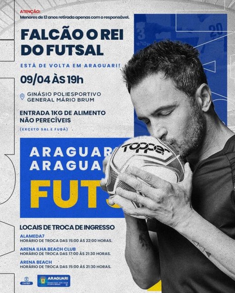 FALCÃO O REI DO FUTSAL ESTÁ DE VOLTA EM ARAGUARI