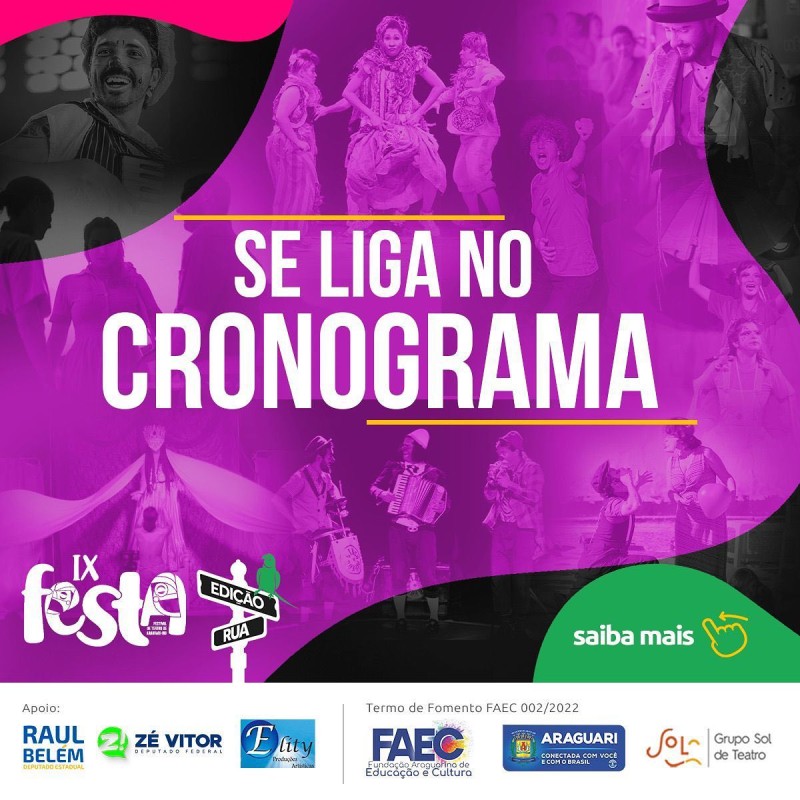 Programação Completa do FESTA - Festival de Teatro de Araguari | @festaraguari do @gruposoldeteatro