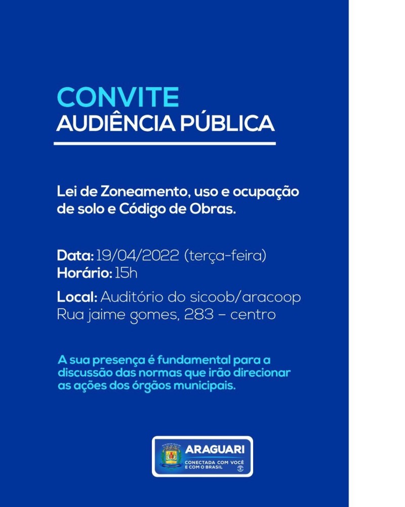 COMUNICADO DE AUDIÊNCIA PÚBLICA
