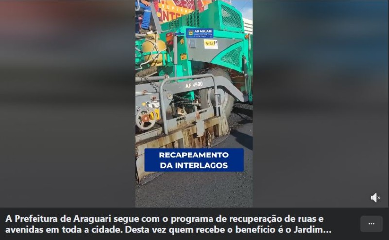 A Prefeitura de Araguari segue com o programa de recuperação de ruas e avenidas em toda a cidade. Desta vez quem recebe o benefício é o Jardim Interlagos. 