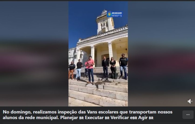 No domingo, realizamos inspeção das Vans escolares que transportam nossos alunos da rede municipal. 