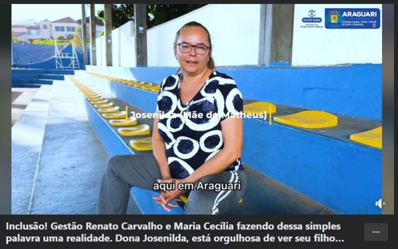 Inclusão! Gestão Renato Carvalho e Maria Cecília fazendo dessa simples palavra uma realidade.