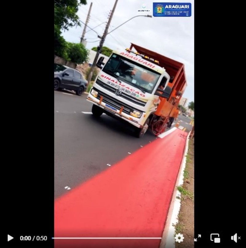 Ciclofaixa é implantada na Avenida Teodolino Pereira de Araújo