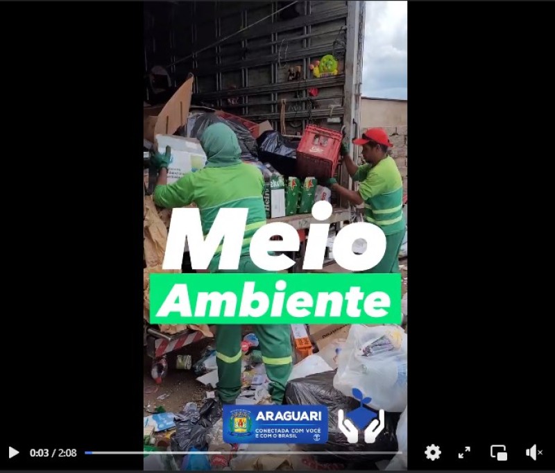 É com muito orgulho que a prefeitura de Araguari, informa a população que o mês de março fechou com 52 toneladas de materiais recolhidos pela Coleta Seletiva.
