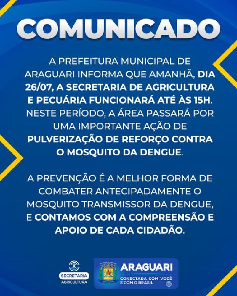 Prefeitura de Araguari: Comunicado